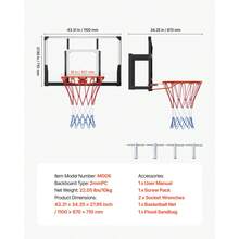Wall Mount Basketball Hoop, 44-Inch PC Backboard Mounted Basketball Hoop Outdoor With Solid Steel, 0.08 Inch Thickened Backboard, Thickened Woven Nylon Basketballs Net, Indoor & Outdoor Use On-Site - 1 - View 6