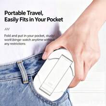 1 pezzo Supporto da tavolo per telefono con design carino a cartoni animati, universale per tablet, supporto regolabile e retrattile, compatto, minimalista e portatile, supporto inclinato per ragazze, ideale per scrivania, streaming live e visione di video - Multicolore - Visualizzare 4