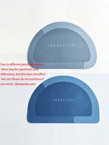 1pc Super Absorbent Non-Slip Bath Mat, Anti-Slip Door Mat, Soft Carpet, Water-Absorbing Rug, Bathroom Carpet, Toilet Rug, Semi-Circle, Quick Dry, Silicone Material, Suitable For Living Room, Kitchen, Hallway, Bathroom, Bedside And Other Home Decor, Thickened Design, Shower Room, Bathtub, Laundry Room And Entrance. Can Be Used As A Bathroom Mat, Rug Or Bathroom Mat Set, Machine Washable And Easy To Clean, A Great Gift For Family And Friends. - Multicolor - View 8