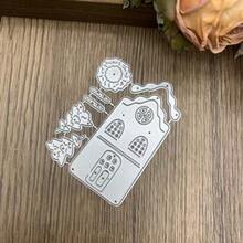 Plantilla de Troquel de Metal para Mini Álbum de Fotos de Casa de Jengibre, Decoración de Scrapbook DIY, Tarjeta de Papel DIY con Relieve - blanco plateado - Ver 6