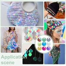 140pcs Large Hole 20mm Flat Round Sequin Holographic Loose Sequins For Handmade Crafts, Art, Jewelry Making, Sewing, Embroidery, Party Decoration - 20 Grams - View 12