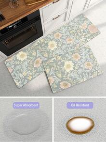 DAJIANG 1pc Bohemian Vintage Kitchen Runner Rug, Non-Slip Rubber Backing, Washable Kitchen Mat, Thickened Kitchen Floor Mat Carpet, Suitable For Hallway, Laundry Room, Holiday Room Decor - Multicolor - View 9