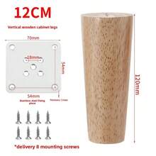 4pcs Solid Wood Furniture Legs With Anti-Slip Pads, Ideal Replacement Parts For Cabinets, Beds, Nightstands And Other Furniture - A - View 13
