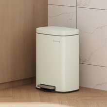 MCC Direct Pedal Kitchen Bin With Soft Close Lid, Step-On Trash Can With Inner Bucket, Durable Steel Body, Hands-Free Waste Disposal - White - View 2