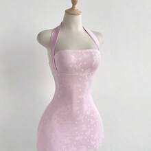 ghadjgyjad  Vestido de fiesta mini con diseño de mariposa, cintura ceñida y sexy, con diseño de lazo de mariposa en la espalda, estilo dulce con bloqueo de color y malla - Burdeos - Ver 4