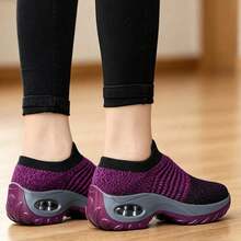 Zapatos para caminar para mujer, versátiles, transpirables, de suela suave y ligeros para exteriores. - Morado - Ver 6