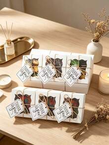 10pcs/Pack Party Candy Cookie Chocolate Muffin Box Paper Box Box Favor Paper Box Gift Box Suitable For Various Holidays Birthday Anniversary (Includes Rope Card) - View 5