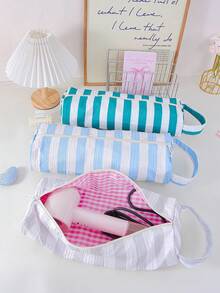 Fashion Striped Pattern Curling Iron Bag, Quilted Hair Dryer Storage Box, Straight Hair Stick Storage Bag, Waterproof Toiletries Bag, Makeup Handbag - Multicolor - View 2