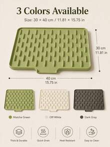 1個廚房碗盤瀝水墊，30*40cm 素色3D紋理排水墊，適用於杯子、玻璃器皿和餐具檯面吸水乾燥墊，水槽邊收納墊，公寓和新家必備 - 查看 4