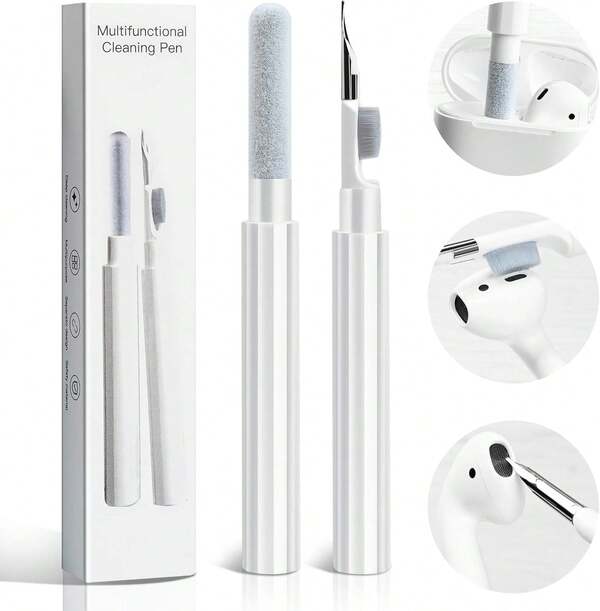 Earbuds Cleaning Kit Earphone Cleaner Multi-Function Cleaning Pen With Soft Brush Flocking Sponge Dust Removal Ear Buds Charging Port Speaker Electronics