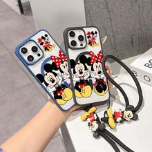 This Disney Mickey Mouse Pattern Lanyard Phone Case Features A Strong Magnetic Closure And Full Coverage Of Acrylic And TPU Material. It's Shockproof, Lightweight, And Suitable For IPhone17/16/11/13/15/15 Plus/15 Pro/15 Pro Max/12/14 Pro Max/11 Pro Max/12 Pro/12 Pro Max/13. It's A Popular Birthday Gift, Business Gift, Durable, Stain-Resistant, And Fingerprint-Resistant New Phone Case For Men And Women. It Also Includes A Mickey Mouse Phone Case And Mickey Mouse Doll Bracelet. Compatible With SamsungGalaxy S20, S21, S22, S23, And S24 Series. It's The Perfect Gift For Friends And Family. This Stylish Phone Case Is Fun, Lightweight, And Durable. IPhone17 Pro Max Phone Case, Minnie Phone Case. - Màu xanh lam - Xem 9