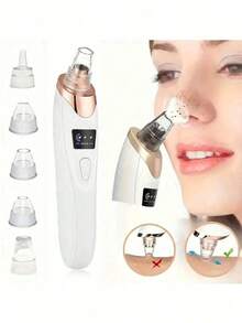 1pc Women's Blackhead Remover Pore Vacuum Cleaner, 3 Suction Levels Blackhead Extractor Pore Cleaner - USB Rechargeable Adult Facial Pore Cleaning Set, Multi-Functional Cleaning Tool, Comes With Cleaning Instructions - Multicolor - View 2