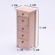 1件迷你家具 書架 抽屜櫃 落地櫃 多層收納櫃 娃娃屋迷你家具模型 1:10比例 迷你場景家具模型裝飾 - 3種實木櫃子 - 查看 14