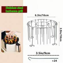 Detachable Vertical Grill Rack + 24 Skewers, Suitable For 3QT-6QT Air Fryer Oven, Kitchen And Outdoor BBQ Essential, Even Heating And Non-Burning, Suitable For Meat And Vegetable Roasting - Vertical Grill - View 3