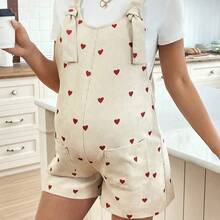 Mono con bolsillos atados en el corazón para mujeres embarazadas, diseño lindo adecuado para el verano - Albaricoque - Ver 4