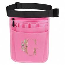 1pc Nursing Tool Waist Bag Nurse Medical Bag Rose Gold Initials A To Z Letter Pattern Multifunctional Adjustable Multi-Insert Bag, Pet Medical Care Bao Universal Multi Pocket Nurse Fanny Pack Multi Pocket Waist Organizer Belt With Adjustable Waist Strap Work Pocket Medical Supplies Storage Waist Pouch Organizer Pouch - Pink - View 10