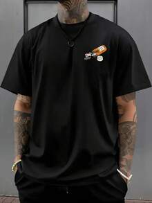 Camiseta de moda para hombre con estampado de doble cara inspirada en la cultura del skateboarding y los deportes extremos, adecuada para uso diario casual en casa o para actividades de fitn - Blanco - Ver 8