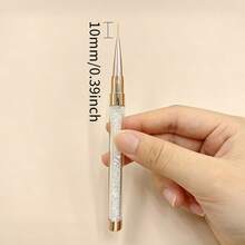 White Rhinestone Acrylic Nail Art Pen, Fine Tip (10mm), Suitable For French Manicure And Detail Painting - White - View 8