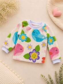 Conjunto de Frio para Meninas Fleece - Multicolorido - Visão 8
