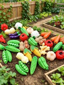 10/30/50/100pcs Realistic Resin Fruit And Vegetable Beads - Assorted Craft Kit, Includes Tomato, Cucumber, Chili Pepper, Etc., Suitable For DIY Jewelry, Home Decor Crafts - Resin Vegetable Pendant - View 8