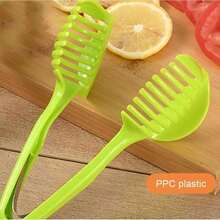 1 pieza Cortador de alimentos multifuncional con clip, cortador de frutas y verduras de plástico, adecuado para la preparación de ensaladas de cocina, esencial de cocina, cortador de alimentos de cocina - Multicolor - Ver 5