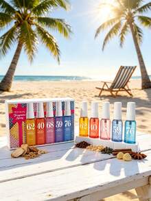 5pcs/Pack 40ML Brazilian Digital Summer Beach Fragrance Room Spray, Car Air Freshener, Multiple Scents, Can Emit Vanilla, Coconut, Rose, Jasmine Fragrance, Long-Lasting Scent, Portable Packaging, Convenient For Daily Use. Suitable As Christmas Gift, Valentine's Day Gift, Mother's Day Gift - A - View 2