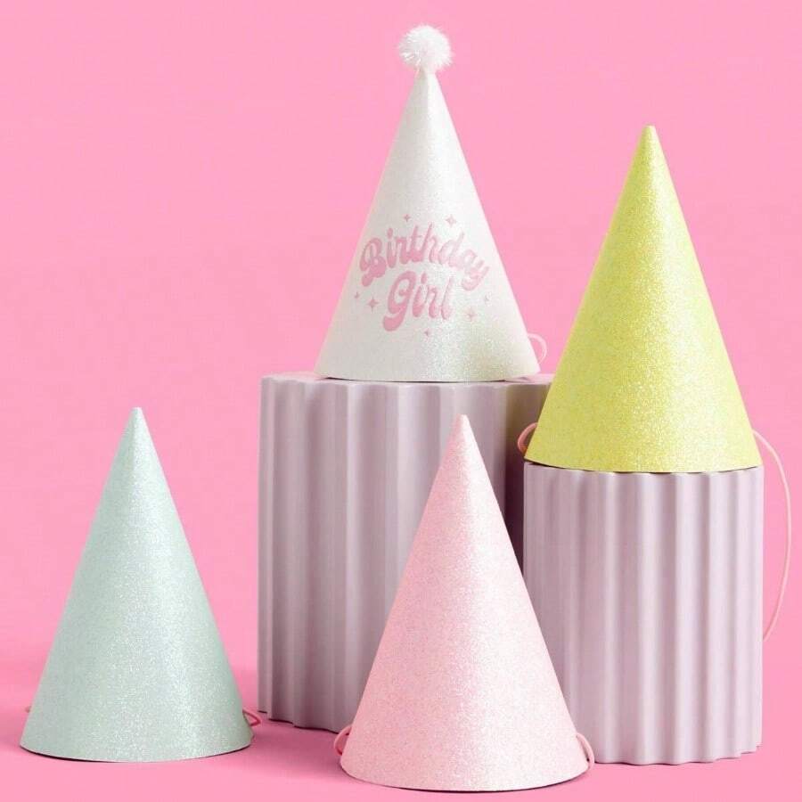 - Sombreros de de cumpleaos - Se adapta a adultos y nios - de cumpleaos arcoris pastel para nia de cumpleaos con purpurina, mgica, coronas de de papel, - inicial - Ver 1