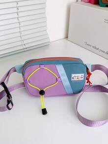 1 pieza Bolso de cintura de moda, bolso de pecho con bloques de color para adolescentes, bolso bandolera, bolso de almacenamiento para niños y niñas, bolso de pecho multifuncional, mini monedero, bolso bandolera deportivo, bolso de almacenamiento multiusos, bolso de viaje - Multicolor - Ver 17