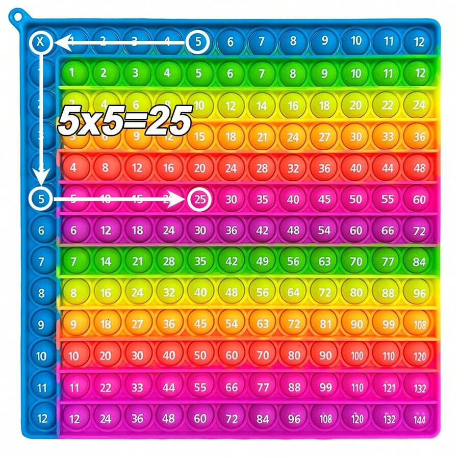 12x12 Times Table Learning Board Games, Press Bubbles To Learn Multiplication Chart, Math Skills Practice Educational Fidget Toys, Interactive Push Bubbles Teaching Tools For Classroom Kids