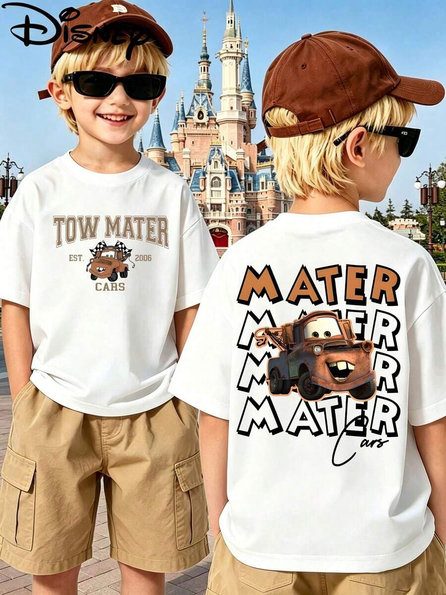The Disney Cars Trailer Mastiff Summer T-Shirt Is Perfect For Teens And Kids, And Is An Ideal Choice For Children Visiting Disneyland. - trắng - Xem 1