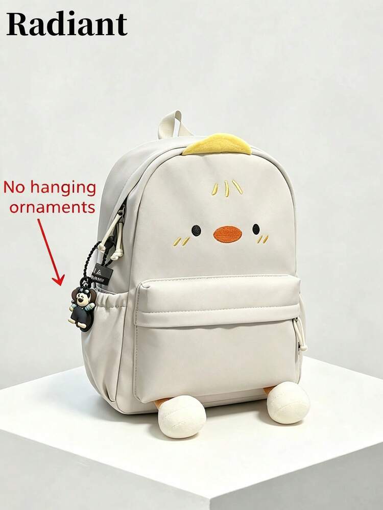2026 New High-Performance Student Backpack, Minimalist Multi-Function Large Capacity Solid Color Duck-Mouth Design Backpack For Middle & High School Students - White - View 10