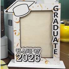 Boho Style Polished Wooden Graduation Photo Frame With Tassel Decor And Mortarboard Design - Vertical Desktop Frame, Suitable For 2026 Graduation Certificate Display, Graduation Cap Decoration Gift, Graduation Party Decor, Random Tassel - A - View 10