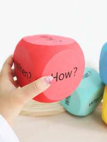 Quixorblex 1pc Interactive Learning Question Dice, English Teaching Prop And Educational Game, Classroom Activity Teaching Aid, Reading Writing Arithmetic Practice, Teacher Supplies, Parent-Child Learning, Back To School Season - Multicolor - View 9