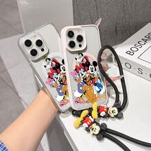 This Disney Mickey Mouse Pattern Lanyard Phone Case Features A Strong Magnetic Closure And Full Coverage Of Acrylic And TPU Material. It's Shockproof, Lightweight, And Suitable For IPhone17/16/11/13/15/15 Plus/15 Pro/15 Pro Max/12/14 Pro Max/11 Pro Max/12 Pro/12 Pro Max/13. It's A Popular Birthday Gift, Business Gift, Durable, Stain-Resistant, And Fingerprint-Resistant New Phone Case For Men And Women. It Also Includes A Mickey Mouse Phone Case And Mickey Mouse Doll Bracelet. Compatible With SamsungGalaxy S20, S21, S22, S23, And S24 Series. It's The Perfect Gift For Friends And Family. This Stylish Phone Case Is Fun, Lightweight, And Durable. IPhone17 Pro Max Phone Case, Minnie Phone Case. - 無色 - 查看 5