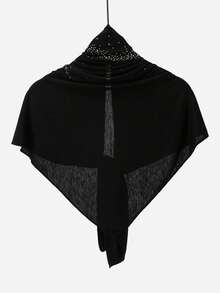 1PC/2PCS Women's Triangle Solid Color Rhinestone Headscarf, Non-Slip Islamic Solid Color Casual Underscarf, Simple Versatile, Soft Comfortable Skin-Friendly, Suitable For Daily Wear, Suitable For All Seasons - 1PC - Multicolor - View 5