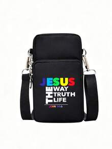 Bolso Bandolera de Exterior con Estampado de la Serie de Jesús, Mini Bolso de Mano para Deportes de Exterior con Jack para Auriculares, Bolso para Teléfono, Bolso para el Brazo, Monedero, Bolso de Hombro, Bolso Bandolera para Teléfono Móvil de Mujer, Correa de Hombro Ajustable, Billetera Vertical con Cadena Dora, Billetera para el Brazo de Deportes de Exterior Incluida Adecuada para Correr, Senderismo y Ciclismo, Regalo Ideal para Amigos, Familia y Amigos,Vuelta al Colegio - Multicolor - Ver 14