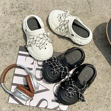 Women Clogs - White (white Shoelaces) - View 1