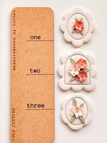 Vintage Floral Frame Polymer Clay Cutters– Retro Style Craft Tools For Floral Jewelry Making, DIY Earrings Charms & Handmade Decor - White - View 3
