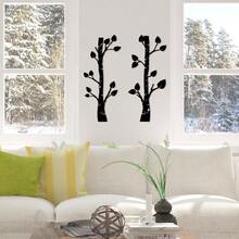 - Decoracin de pared de rbol de metal, arte de pared de abedul, ramas de rbol, escultura de pared de metal vertical para el hogar, sala de estar, recmara, bao negro - negro - Ver 5