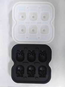 1pc Creative 3D Skull Ice Cube Tray Mold, Suitable For Refrigerator Ice Making, Whiskey Glass Skull Ice Ball Maker, Easy Release Ice Cube Tray, Applicable For Beverages & Cocktails - Multicolor - View 13
