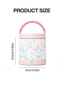 Powcan 25oz Stainless Steel Vacuum Insulated Food Jar 700ml , Suitable for Hot and Cold Foods, Wide-Mouth Leak-Proof Soup Bottle, Leak-Proof Food Container, Ideal for School, Office, Travel, Kitchen, Gift - 粉紅色蝴蝶 - 查看 2