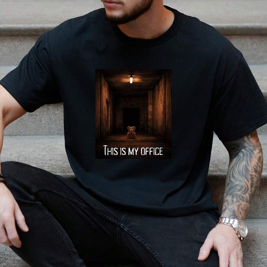 This Is My Office Paranormal Cotton T-Shirt, Ghost Hunting Tee - Black - View 1