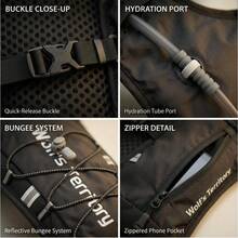 Chaleco de hidratación ligero de 5L para correr, adecuado para trail running, senderismo, maratón y ciclismo - Negro - Ver 7