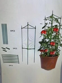 龜背葉植物支撐套組，5支支撐樁與1捲紮帶，可堆疊高樁，專為攀緣植物莖部支撐設計 - 格子式園藝支撐，適用於戶外園藝 - 三角 - 查看 11