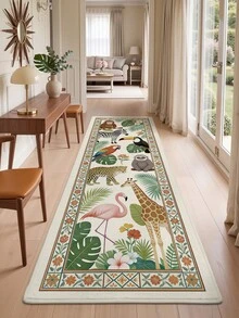 1 peça Tapete de Cozinha Longo com Padrão Xadrez Vintage Minimalista, Tapete de Chão com Revestimento TPR Antiderrapante, Adequado para Casa de Banho, Interior, Corredor, Quarto, Sala de Estar, Beira da Cama, Lavável na Máquina Fácil de Limpar Tapete de Entrada, Amigável para Animais de Estimação - Multicolorido - Ver 7