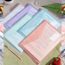 5pcs A4 Translucent Folders, PP Material, With Snap Button, Durable Waterproof File Organizer, Assorted Colors, Suitable For Students And Office Use, School Folders. - 5pcs - View 7