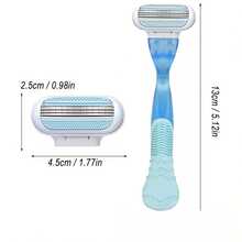 Women's Manual Razor, 3-Layer Stainless Steel Blades, Replaceable Safety Razor Head, Pink Handle, Makes Skin More Youthful And Beautiful - Multicolor - View 7