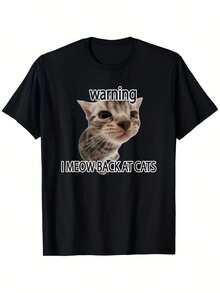 Camiseta con la divertida advertencia Maúllan en Respuesta a los Gatos - Camiseta vintage unisex de algodón, con ilustraciones de gatos y respuestas de maullidos, tela suave y elástica, disponible en tallas S-, un imprescindible para los amantes de los gatos, ropa divertida para dueños de mascotas. - Negro - Ver 2