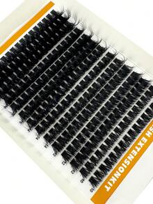 HBZGTLAD 224束 14排 100片 0.05mm/0.07mm D/DD捲度 細纖熱熔簇狀假睫毛 9-16mm混長 仿水貂睫毛接種 3D俄羅斯捲度單根睫毛組 黑色睫毛 紫色盒裝 - 黑色 - 查看 2