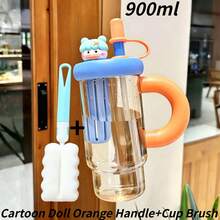 可愛卡通娃娃手把保溫杯 900ml 大容量水壺,附可拆式茶濾、清潔刷,可重複使用,適合旅行、運動、健身、辦公室、露營及各種場合,防漏防塵吸管蓋,密封防漏設計,不漏水,吸管附防塵塞 - 冰霸盃 - 查看 16